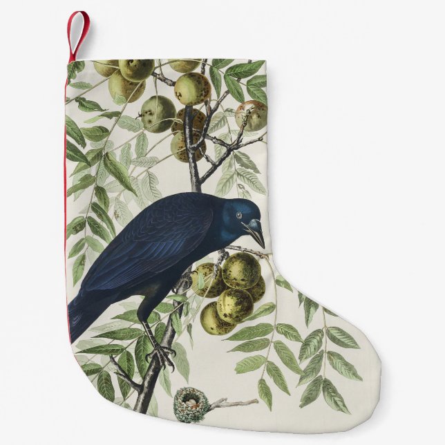 Audubon Black Crow American Bird Illustration Kleiner Weihnachtsstrumpf (Vorderseite)