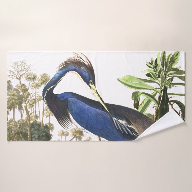 Audubon blaues Reiher-Vogel-Tier-Bad-Tuch-Set Badhandtuch Set (Badehandtuch)