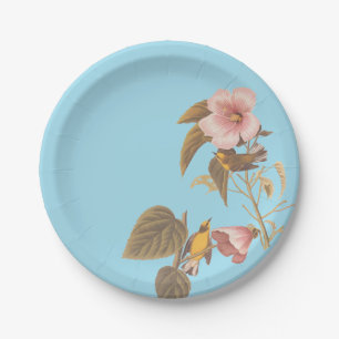 Audubon Blue Winged Yellow Warbler Bird Pappteller