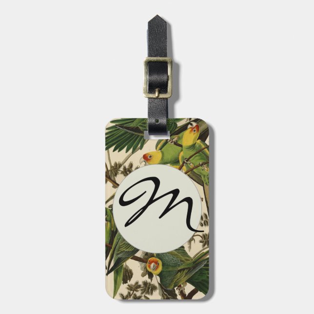 Audubon Carolina Parrot Bird Illustration Gepäckanhänger (Vorderseite vertikal)