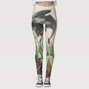 Audubon Drossel-Reiher-Vogel ganz über Druck Leggings