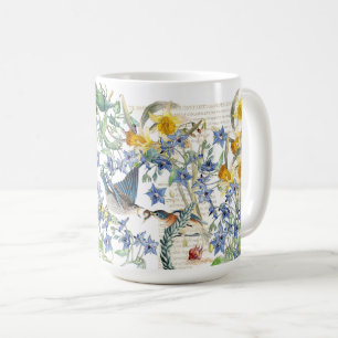 Audubon Drossel-Vogel-Narzissen-Blumen-Tasse Kaffeetasse