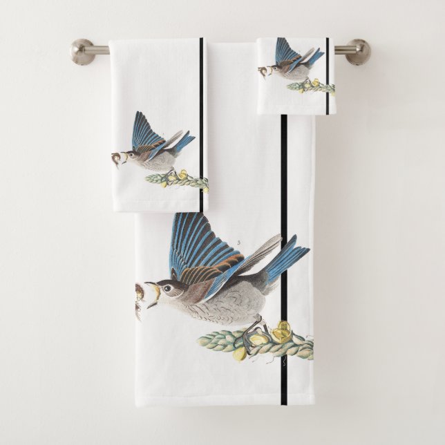 Audubon Drossel-Vogel-Tier-Bad-Tuch-Set Badhandtuch Set (Insitu)