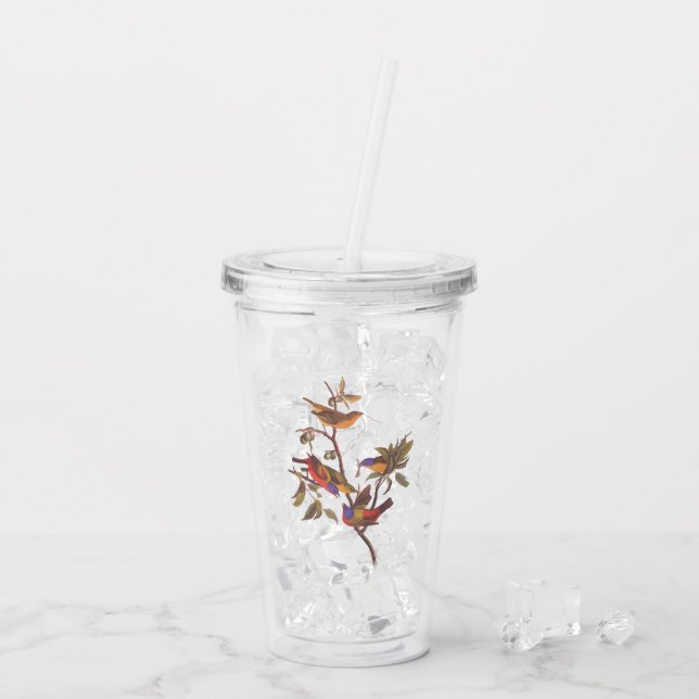 Audubon gemeißte Jagdvögel ist Wildpflanzenbaum Acryltrinkbecher (Rückseite Ice)