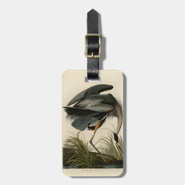 Audubon Great Blue Heron Marsh Bird Gepäckanhänger (Vorderseite vertikal)