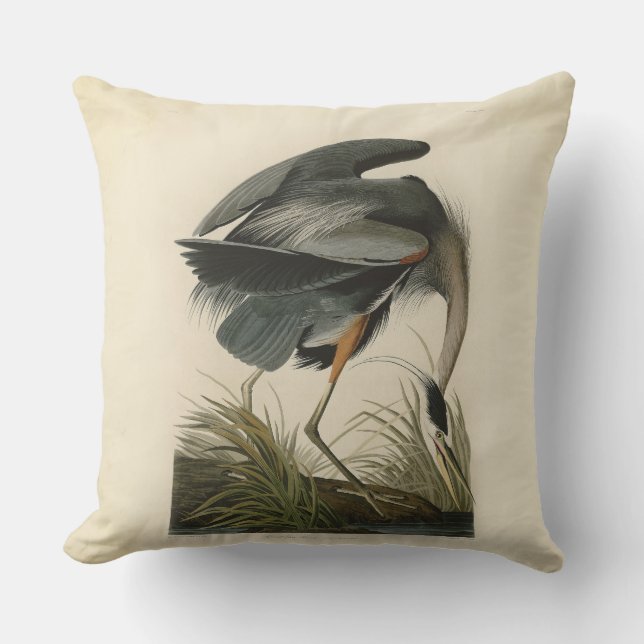 Audubon Great Blue Heron Marsh Bird Kissen (Vorderseite)