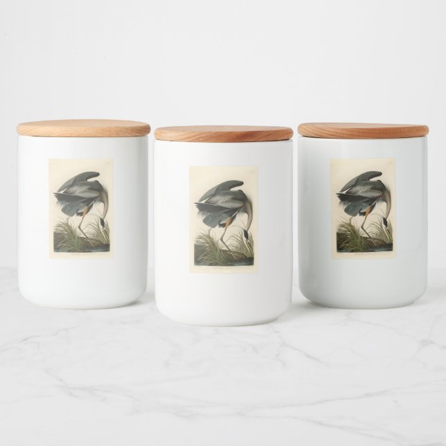 Audubon Great Blue Heron Marsh Bird Lebensmitteletikett (Flaschen)