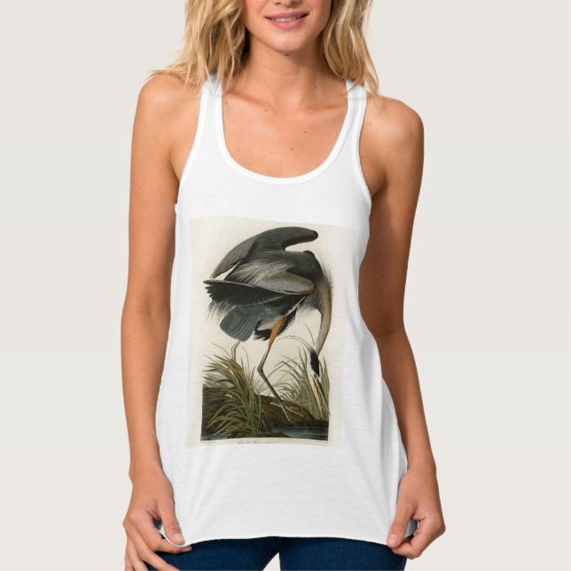 Audubon Great Blue Heron Marsh Bird Tank Top (Vorderseite)