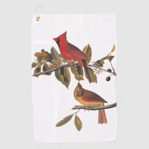 Audubon Kardinal Pair in Wild-Almond-Tree Golfhandtuch