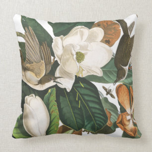 Audubon Kuckuck-Vogel-Tier-BlumenWurfs-Kissen Kissen