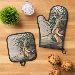 Audubon Long Billed Curlew Bird Ofenhandschuh & Topflappen-Set