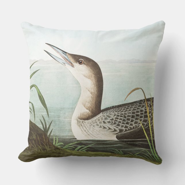 Audubon Loon-Vogel-Tier-TierWurfs-Kissen Kissen (Vorderseite)