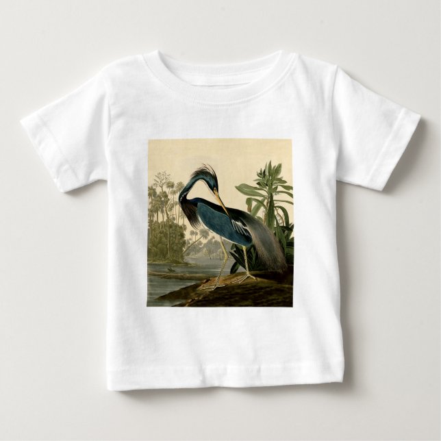 Audubon Louisiana Heron Birds America Art Baby T-shirt (Vorderseite)