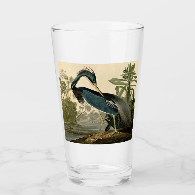 Audubon Louisiana Heron Birds America Art Glas (Vorderseite)