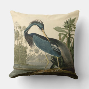 Audubon Louisiana Reiher Vögel Amerika Kunst Kissen