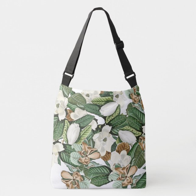 Audubon Magnolien-Blumen-BlumenTaschen-Tasche Tragetaschen Mit Langen Trägern (Vorderseite)