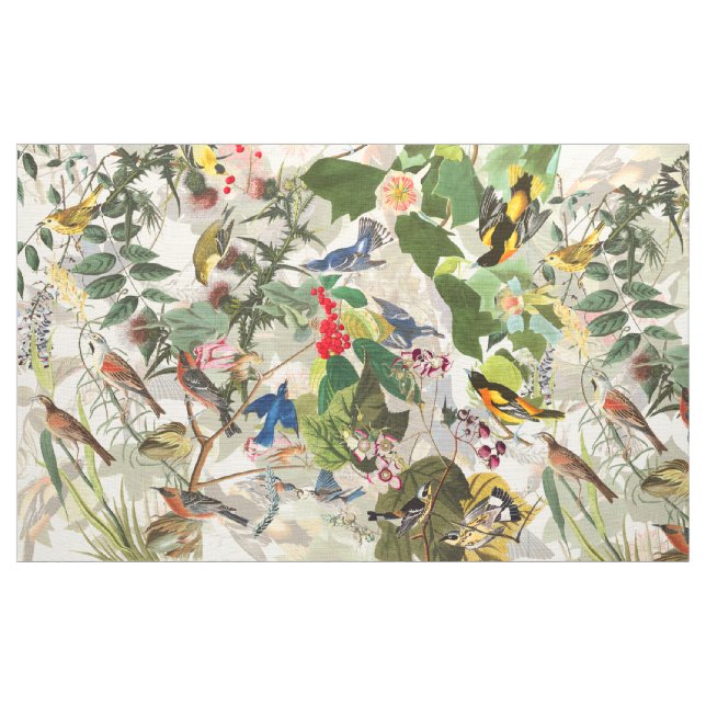 Audubon Oriole viele Vogel-Tier-Blumengewebe Stoff (Yard (91,4 cm))