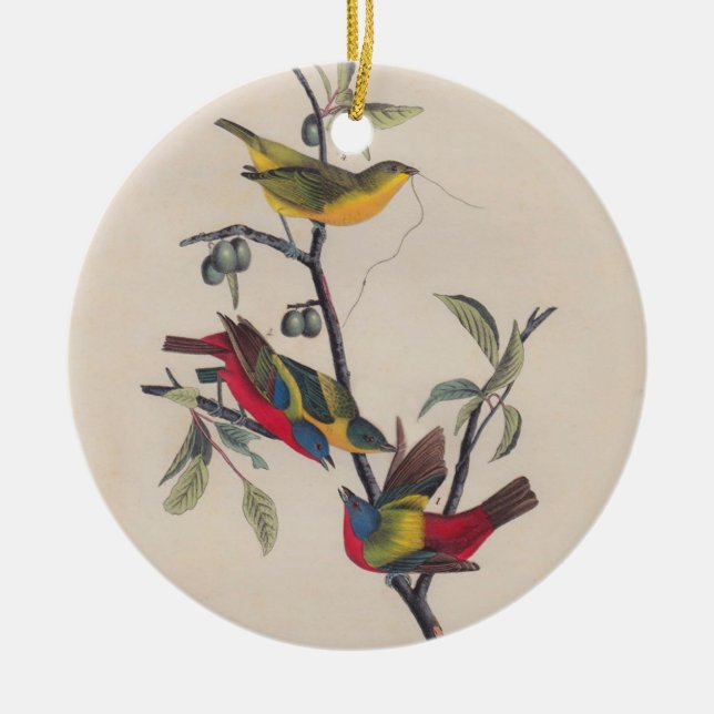Audubon Painted Bunting Bird Wildlife Keramik Ornament (Vorne)