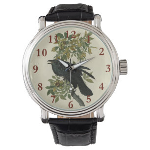 Audubon Raven Bird Classic Artwork Armbanduhr