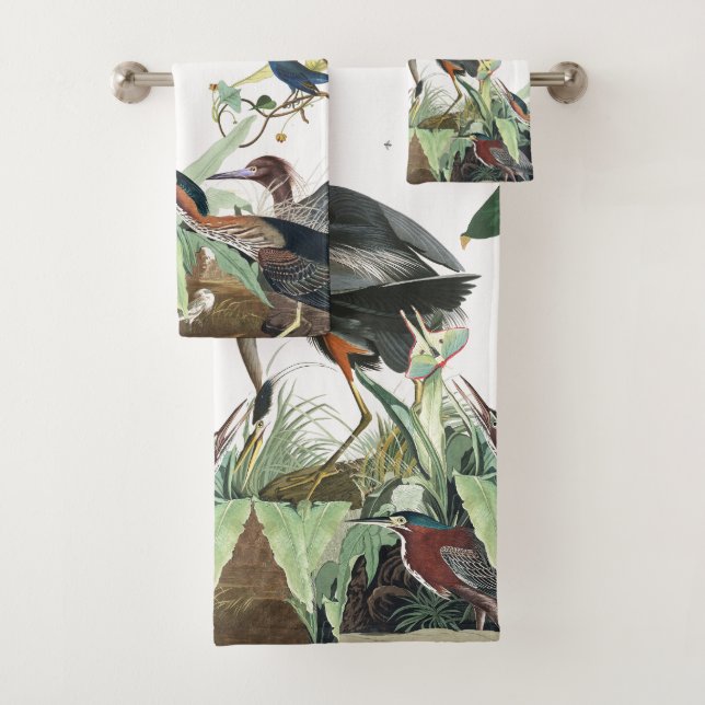 Audubon Reiher-Vogel-Tier-Bad-Tuch-Set Badhandtuch Set (Insitu)