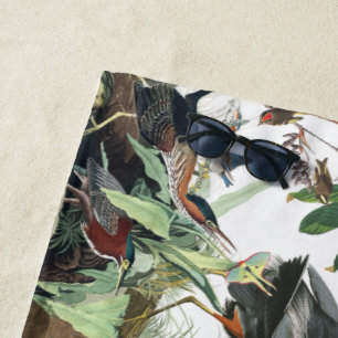 Audubon Reiher-Vogel-Tier-Blumenbadetuch Strandtuch