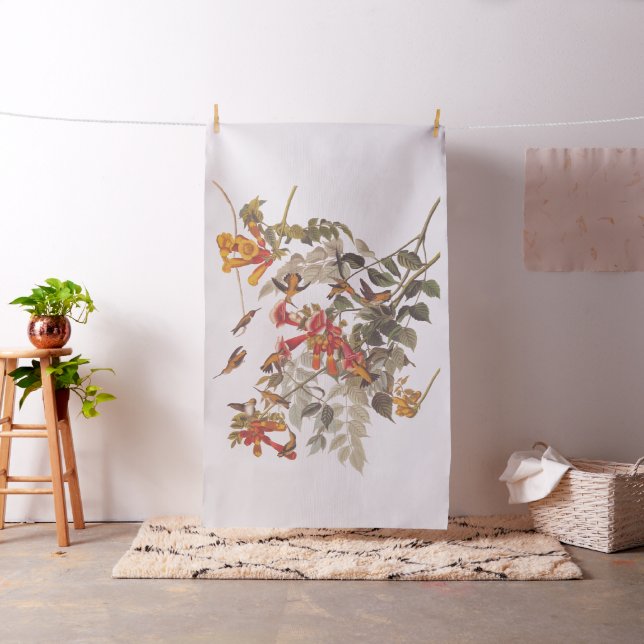 Audubon-Ruby-Throated Hummingbirds mit Blume Stoff (Beispiel)