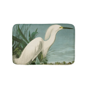 Audubon Snowy Heron White Egret Bird Vogelbeobacht Badematte