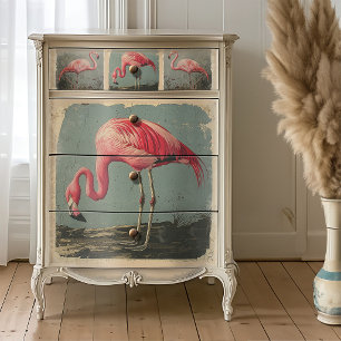 Audubon-Stil Amerikanischer Flamingo Decoupage Seidenpapier