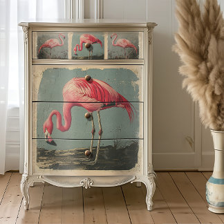 Audubon-Stil Amerikanischer Flamingo Decoupage Seidenpapier