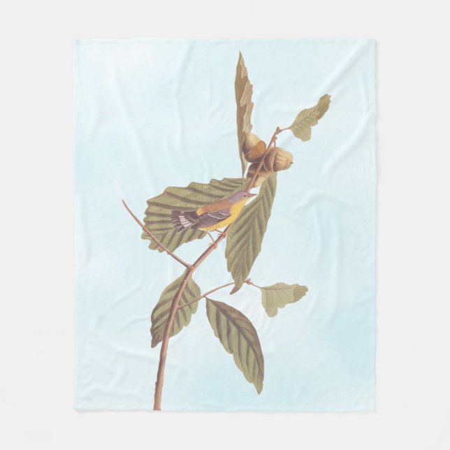 Audubon Swainson's Warbler Bird auf der Oak Branch Fleecedecke (Vorderseite)
