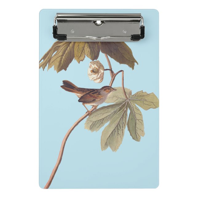 Audubon Swamp Sparrow Bird on Wild Mandrake Mini Klemmbrett (Vorderseite)
