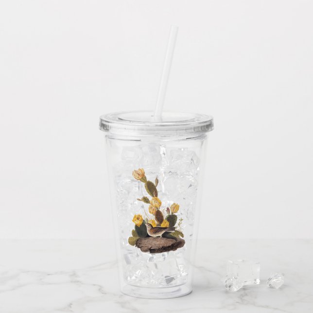 Audubon Vesper Sparrow und Prickly Pear Cactus Acryltrinkbecher (Rückseite Ice)