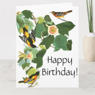 Audubon Vogel-Blumen-wild lebende Tiere B'day Karte