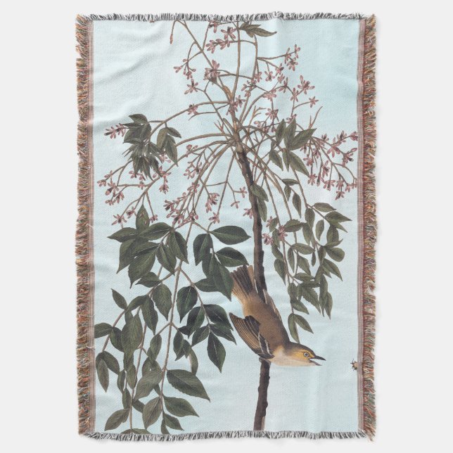 Audubon White Mit Augen Vireo Song Bird Kunst Decke (Vorderseite Vertikal)