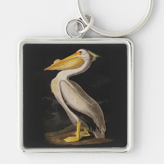 Audubon White Pelican Print Schlüsselanhänger (Vorne)