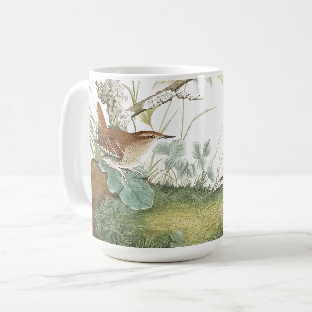 Audubon Zaunkönig-Vogel-Tier-Tier-Wiesen-Tasse Kaffeetasse (Vorderseite Links)