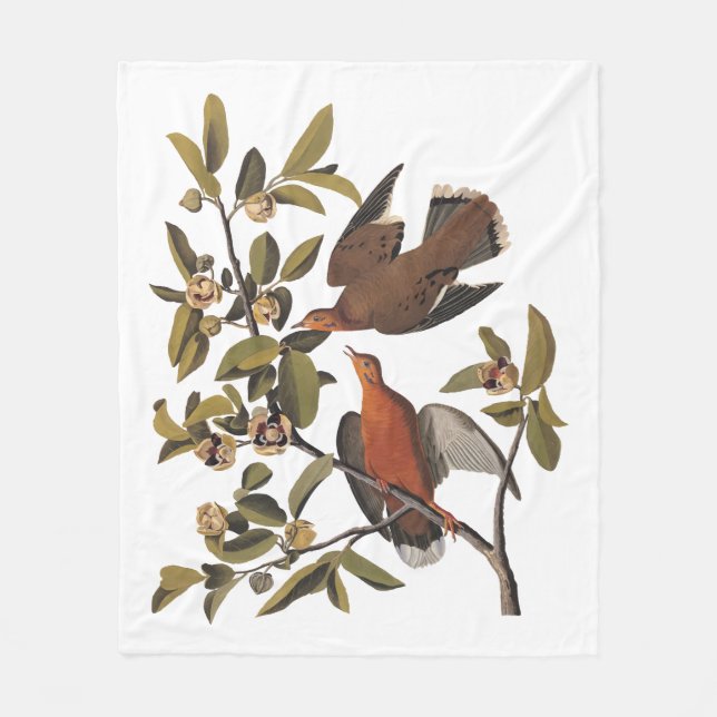 Audubon Zenaida Dove mit Blume Fleecedecke (Vorderseite)