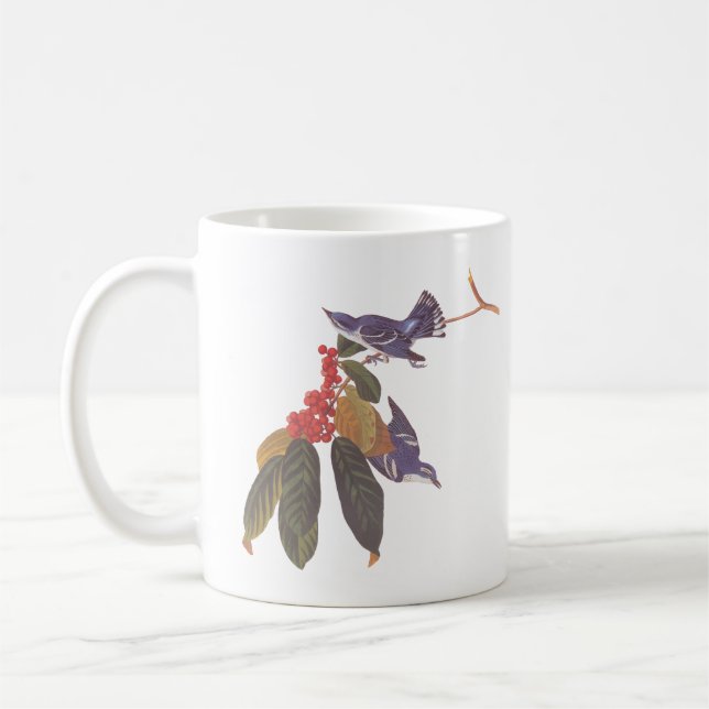 Audubons Blaugrün-blaugrüne Warbler-Vögel Kaffeetasse (Links)