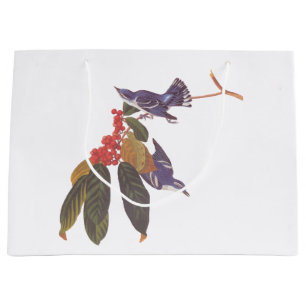 Audubons Cerulean Warbler Birds mit Bärenbeeren Große Geschenktüte
