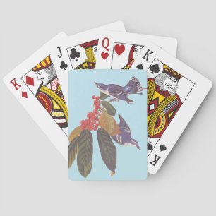 Audubons Cerulean Warbler Birds mit Bärenbeeren Spielkarten