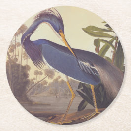 Audubon's Louisiana Heron oder Trikolore Heron Runder Pappuntersetzer