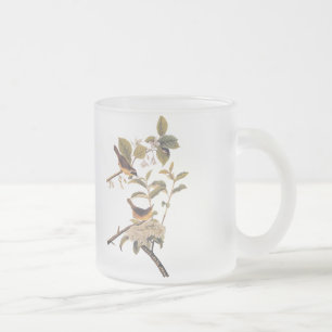 Audubon's Maryland Yellowthroat Vögel mit Blume Mattglastasse