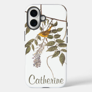 Audubons Mit Augen-gelber Gelbwarbler auf Wisteria iPhone 16 Hülle