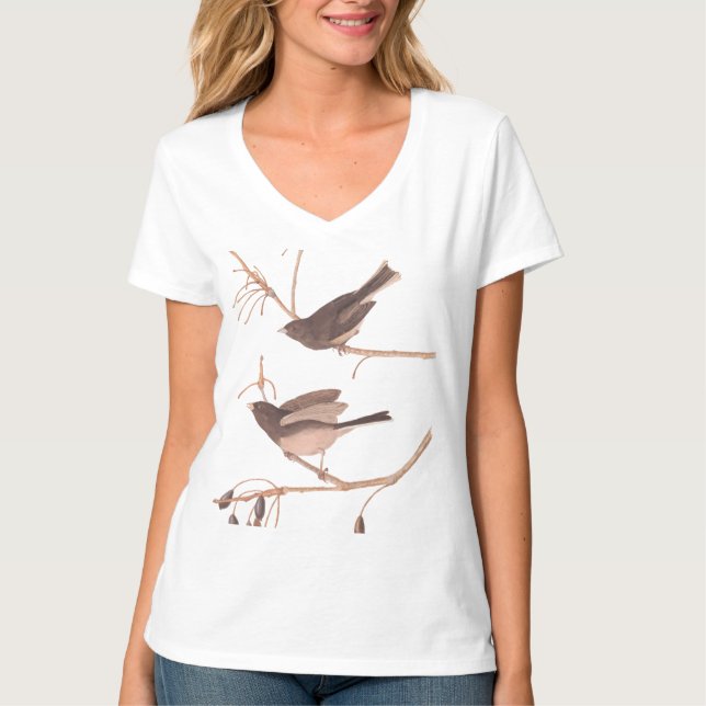 Audubons Schneebären auf der Winterbaumzweigung T-Shirt (Vorderseite)