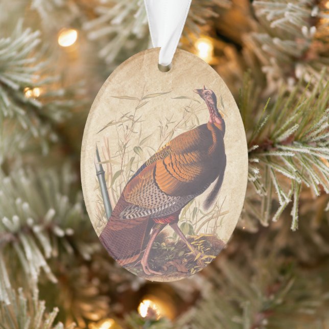 Audubons Vögel von Amerika Wild Türkei Herbstvogel Ornament (Baum)