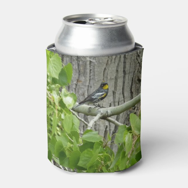 Audubons Warbler-Naturfotografie Dosenkühler (Kanne Vorderseite)