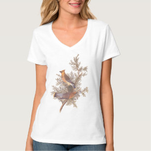 Audubons Zeder-Waxwing-Vogelparade auf dem Evergre T-Shirt