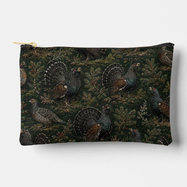 Auerhuhn Illustration Zubehörtasche (Vorderseite)