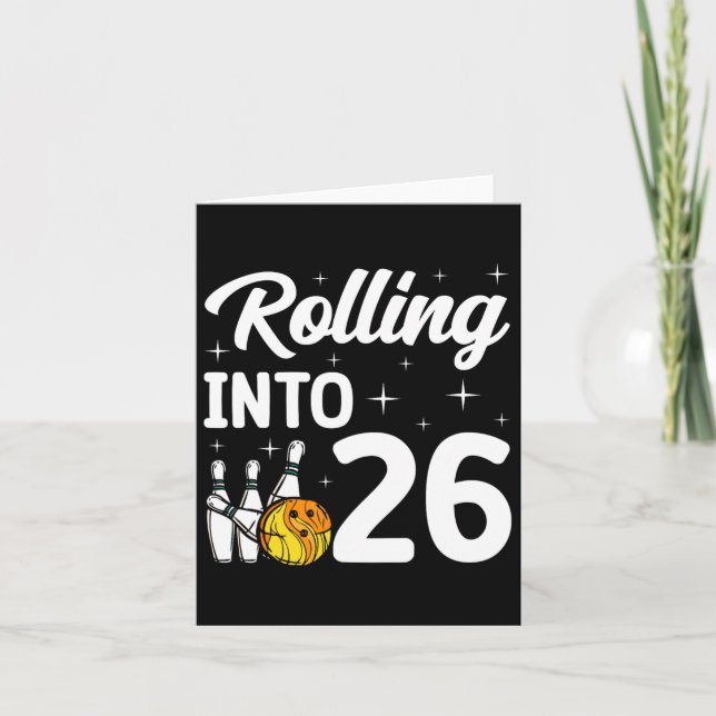 Auf 26 Bowling 26. Geburtstag Karte (Vorderseite)