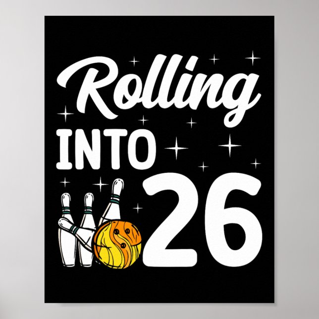 Auf 26 Bowling 26. Geburtstag Poster (Vorne)